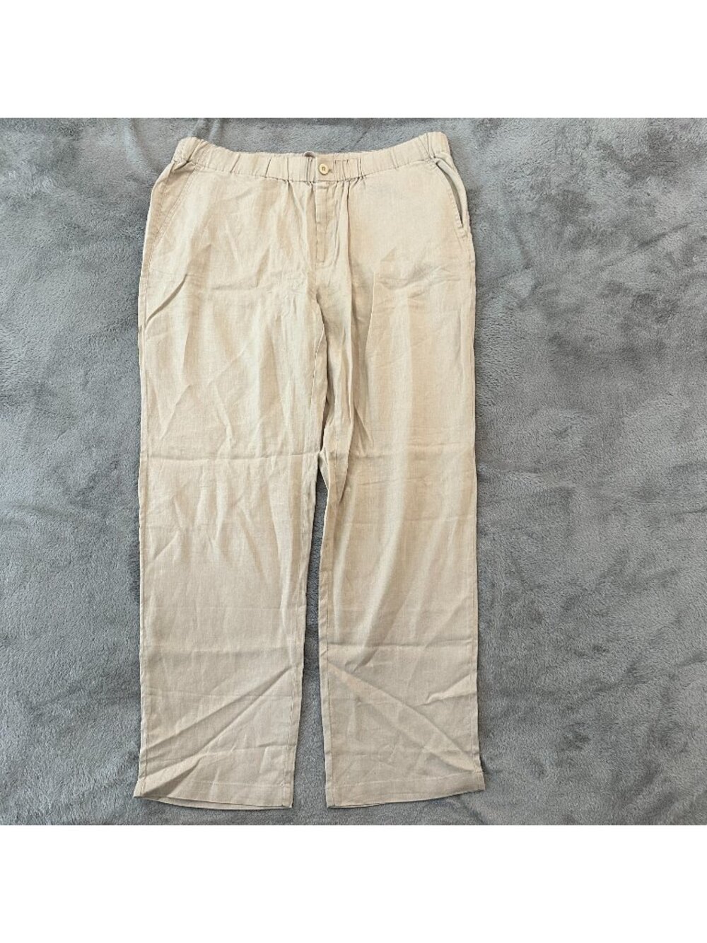 NWT Quince 100% European Linen Wide Leg Pants Women's XL Driftwood